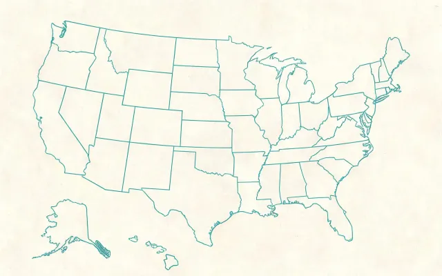 Abstract US destination map for hoist freight notes